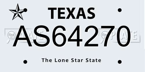 AS64270 Texas License Plate