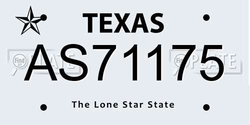 AS71175 Texas License Plate