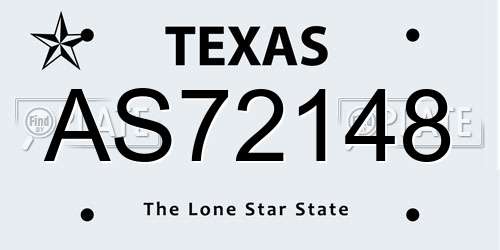 AS72148 Texas License Plate
