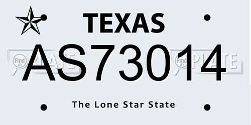 AS73014 Texas License Plate