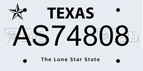 AS74808 Texas License Plate