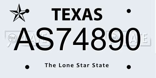 AS74890 Texas License Plate