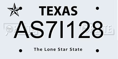 AS7I128 Texas License Plate