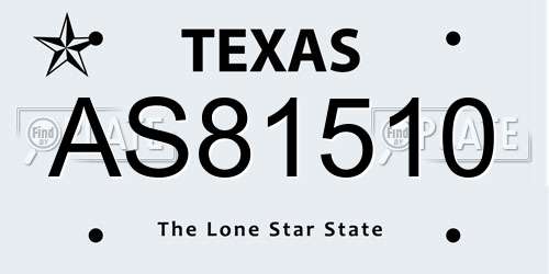 AS81510 Texas License Plate