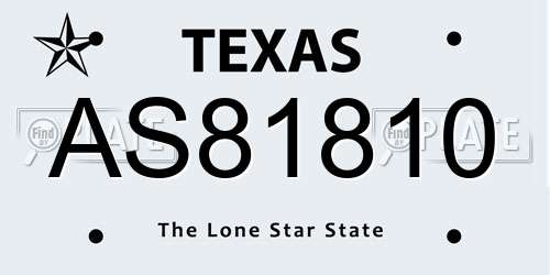 AS81810 Texas License Plate