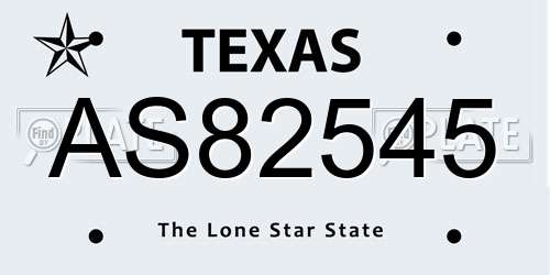 AS82545 Texas License Plate