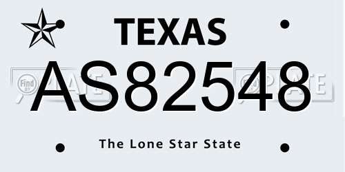 AS82548 Texas License Plate