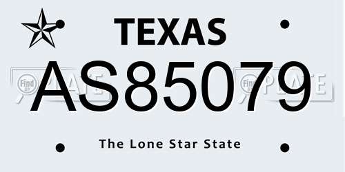 AS85079 Texas License Plate