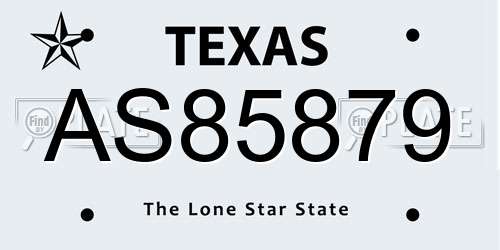 AS85879 Texas License Plate