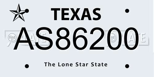 AS86200 Texas License Plate