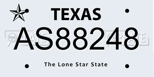 AS88248 Texas License Plate