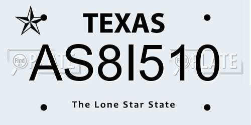 AS8I510 Texas License Plate