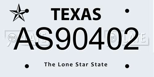 AS90402 Texas License Plate