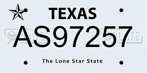 AS97257 Texas License Plate