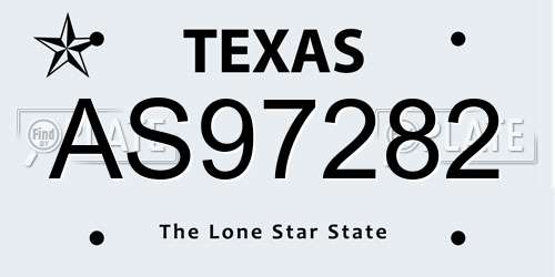 AS97282 Texas License Plate