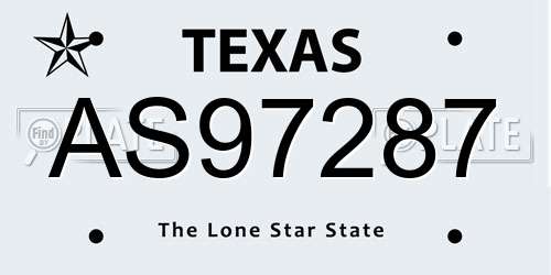 AS97287 Texas License Plate