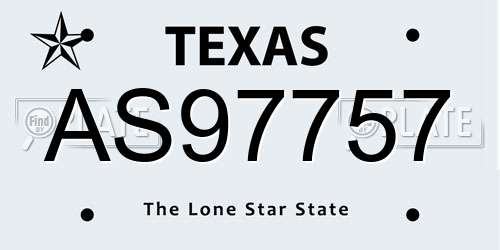 AS97757 Texas License Plate