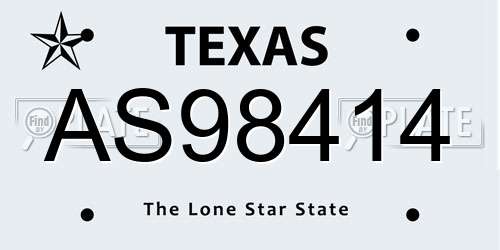 AS98414 Texas License Plate