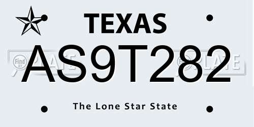 AS9T282 Texas License Plate
