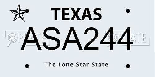 ASA244 Texas License Plate