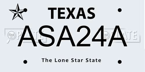 ASA24A Texas License Plate