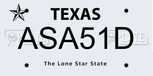 ASA51D Texas License Plate
