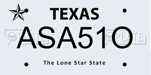 ASA51O Texas License Plate