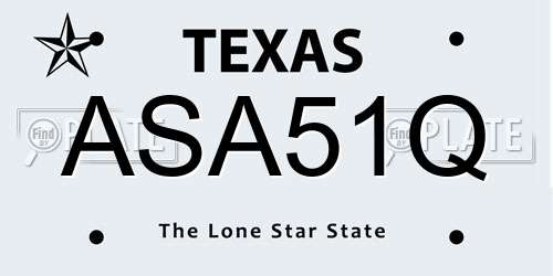 ASA51Q Texas License Plate