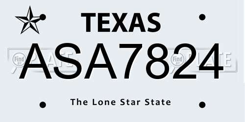 ASA7824 Texas License Plate