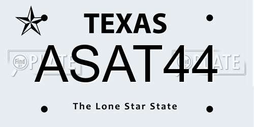 ASAT44 Texas License Plate
