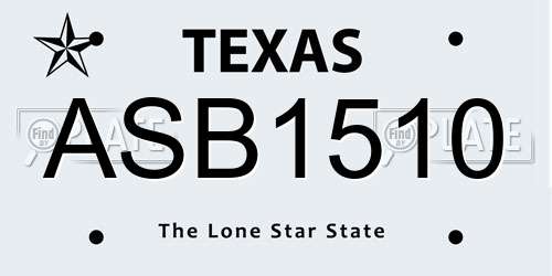 ASB1510 Texas License Plate