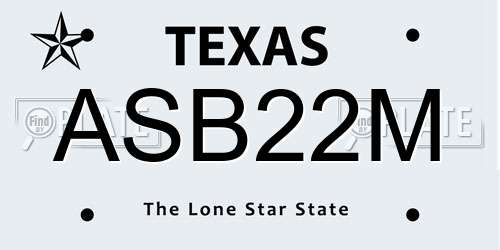 ASB22M Texas License Plate