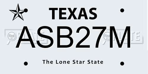 ASB27M Texas License Plate
