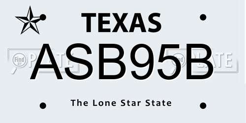 ASB95B Texas License Plate