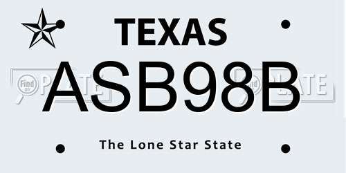 ASB98B Texas License Plate