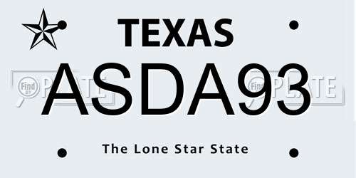 ASDA93 Texas License Plate