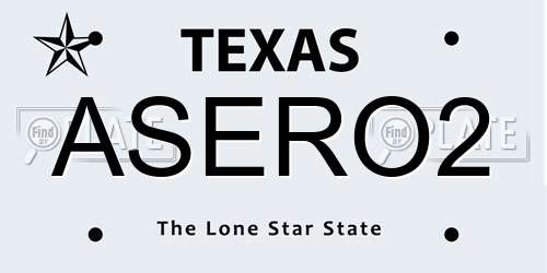 ASERO2 Texas License Plate