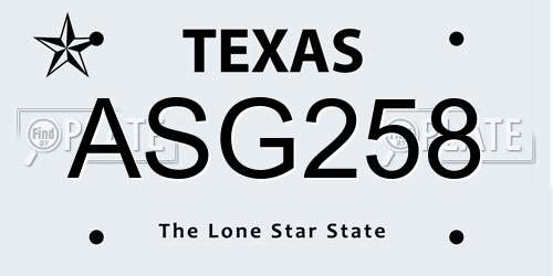 ASG258 Texas License Plate