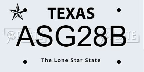ASG28B Texas License Plate
