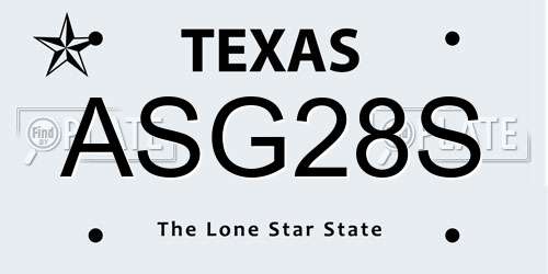 ASG28S Texas License Plate
