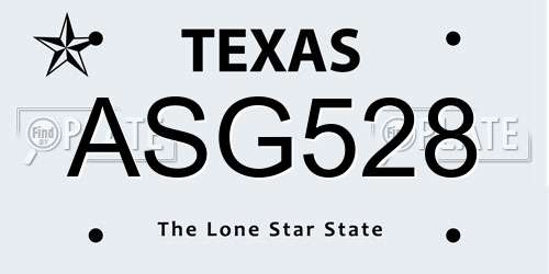 ASG528 Texas License Plate