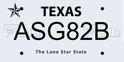ASG82B Texas License Plate