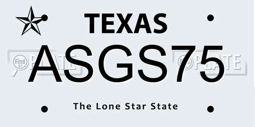 ASGS75 Texas License Plate