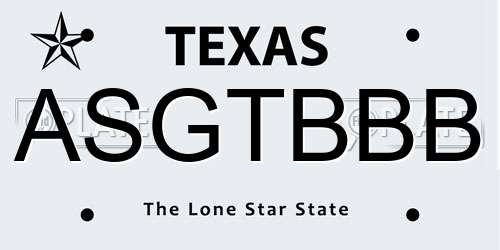 ASGTBBB Texas License Plate
