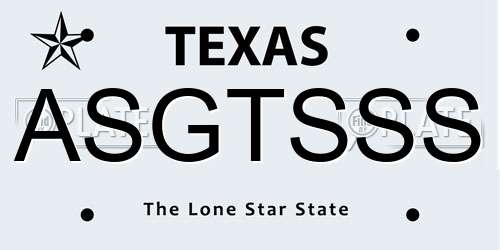 ASGTSSS Texas License Plate