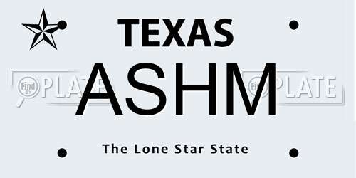 ASHM Texas License Plate