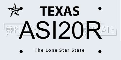 ASI20R Texas License Plate