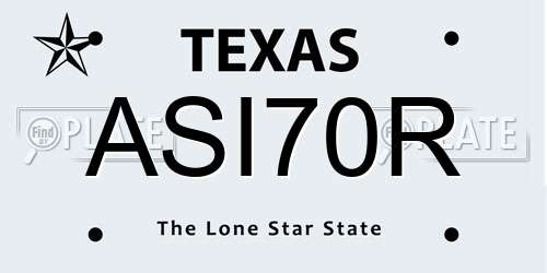 ASI70R Texas License Plate