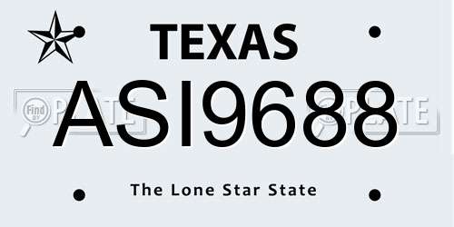 ASI9688 Texas License Plate