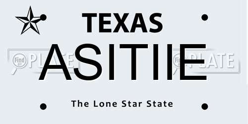 ASITIIE Texas License Plate